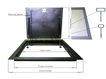 Напольный люк Стелс-У 600*1000п уголок утепленный образец